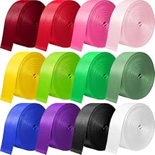 Nylon Webbing 1 Inch 1.5 Inch, 12 Rolls Webbing Strap for Bags, Pets, Climbing Outdoors Indoors Crafting DIY
