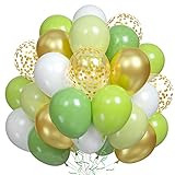 BTZO バルーン 風船 50個入 10インチ ラウンド スタンダードカラー 紙吹雪 ゴム風船 飾り付け 誕生日 結婚式 パーティー お祭り 文化祭 グリーン ゴールド 6色アソート