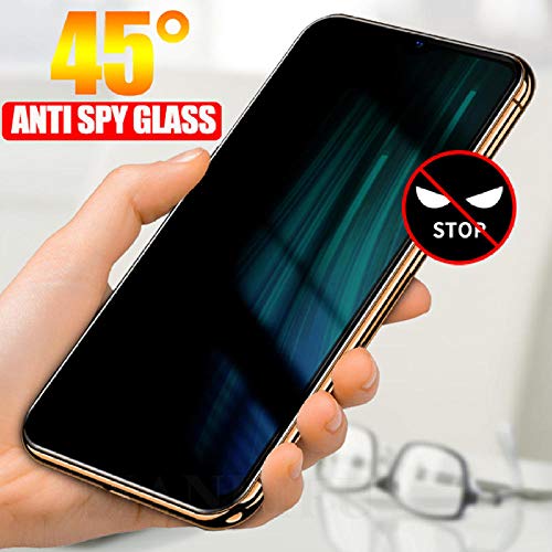 Wangyy [3 Piezas] Cristal Templado Curvo 3D Anti espía para Xiao Mi Mi Note 10 9T CC9 Pro 9 Lite Privacidad Anti-Pío Protector de Pantalla Rojo Mi Note 7 8 Pro-Xiaomi Mi 9T Pro_Anti asomando