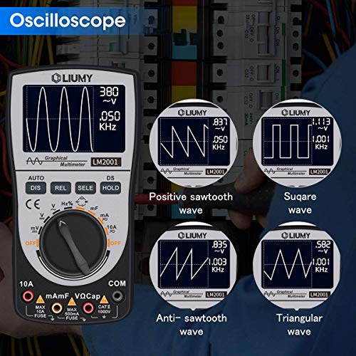 Oscilloscope Multimeter 2.0 Update,LIUMY Professional LED Handheld Oscilloscope Multimeter with 200ksps A/D Automatic Waveform Capture Function,DC/AC Voltage/Current Test,HD Display with Backlight