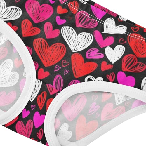 Joisal Valentine Hearts Red Black Toddler Girls Underwear 2t Cotton Cute Panties Girl Bright Briefs Undies Kids4