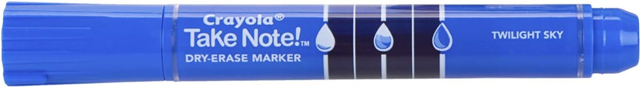 Crayola Low Odor Dry Erase Markers, Blue Chisel Tip, Office & School Supplies, 12 Count