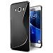 Produktbild Conie SC31467 S Line Case Kompatibel mit Samsung Galaxy J7 2016, TPU Smartphone Hülle Transparent Matt rutschfeste Oberfläche für Galaxy J7 2016 Rückseite Design Schwarz