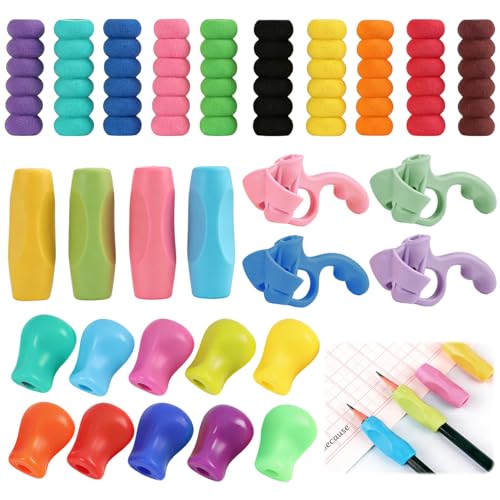 LUCTHY 28 Pcs Pencil Grips Silicone Writing Aid for Left & Right Handed