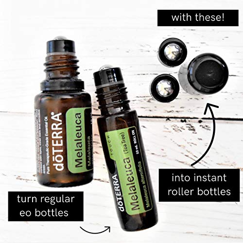 Roller Tops for Essential Oil Bottles – 6‑Pack Stainless Steel Rollers with Caps – Fits 5ml & 15ml Boston Round Bottles (Not 10ml DIY Bottles) – Instant Oil Roller Conversion3