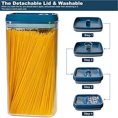 Large Food Storage Containers with Lids, Airtight Kitchen Storage Containers for Pasta, Spaghetti Storage, Plastic Storage Jars & Canisters, Brown Sugar Keeper, BPA Free