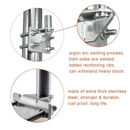 Wdwlbsm 2 Pack Wall Mount Gate Hinge Wood Fence Link Gate Hinge, Heavy Duty Chain Link Fence Gate Post Hinges, 5/8" Hinge Pin, For 1-1/5" To 2" Od Post/Pipe, Stainless Steel #TOP2