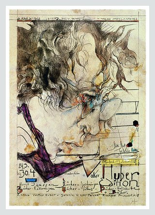 Horst Janssen Huber Edition Self Portrait Art Print Poster Picture