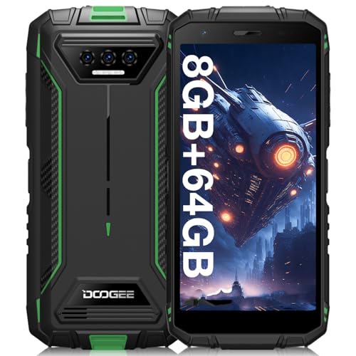 DOOGEE S41T (2025) Outdoor Handy Ohne Vertrag, 6300 mAh, 8GB RAM+64GB/ 1TB Erweiterbar ROM, Android Outdoor Smartphone 5,5 Zoll HD+ IP68/P69K, 13MP Kameras, 4G Dual SIM NFC/OTG/GPS