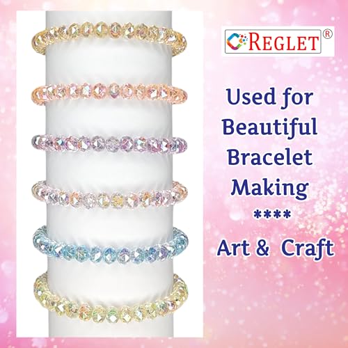 Image of 960 Pcs Multi Faceted Rainbow DIY Crystal Beads for Jewellery Making Kit - Beads for Bracelet Making Kit - Bead Craft - Acrylic - Multicolour - 180g, 8mm