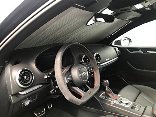 HeatShield, The Original Windshield Sun Shade, Custom-Fit for Audi RS3 Sedan 2017, 2018, 2019, 2020 Silver Series