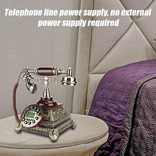 Tosuny Corded Phone, Landline Phone IDS-8975 Upgrade Edition Pearl White European Vintage Antique Telephone with Caller ID Corded Phone for Home Office School - Thumbnail 5