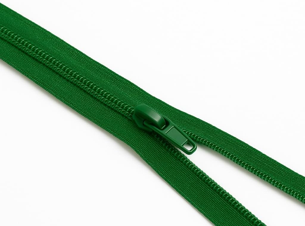 7" #3 Nylon Coil Zipper Non-Separating Closed End - Jewel Green - for Pants, Skirts, Dresses, Bags, Upholstery