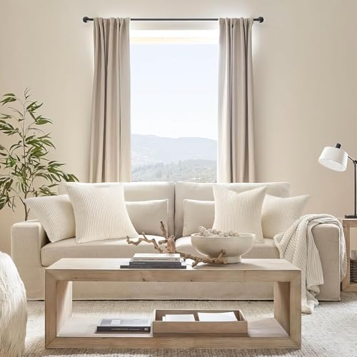 Image of Topfinel Decorative Beige Throw Pillow Covers Cushion Cases, Set of 4 Soft Velvet Modern Double-Sided Designs, Natural Home Decor, Pillow Inserts Not Included (16x16 inch)