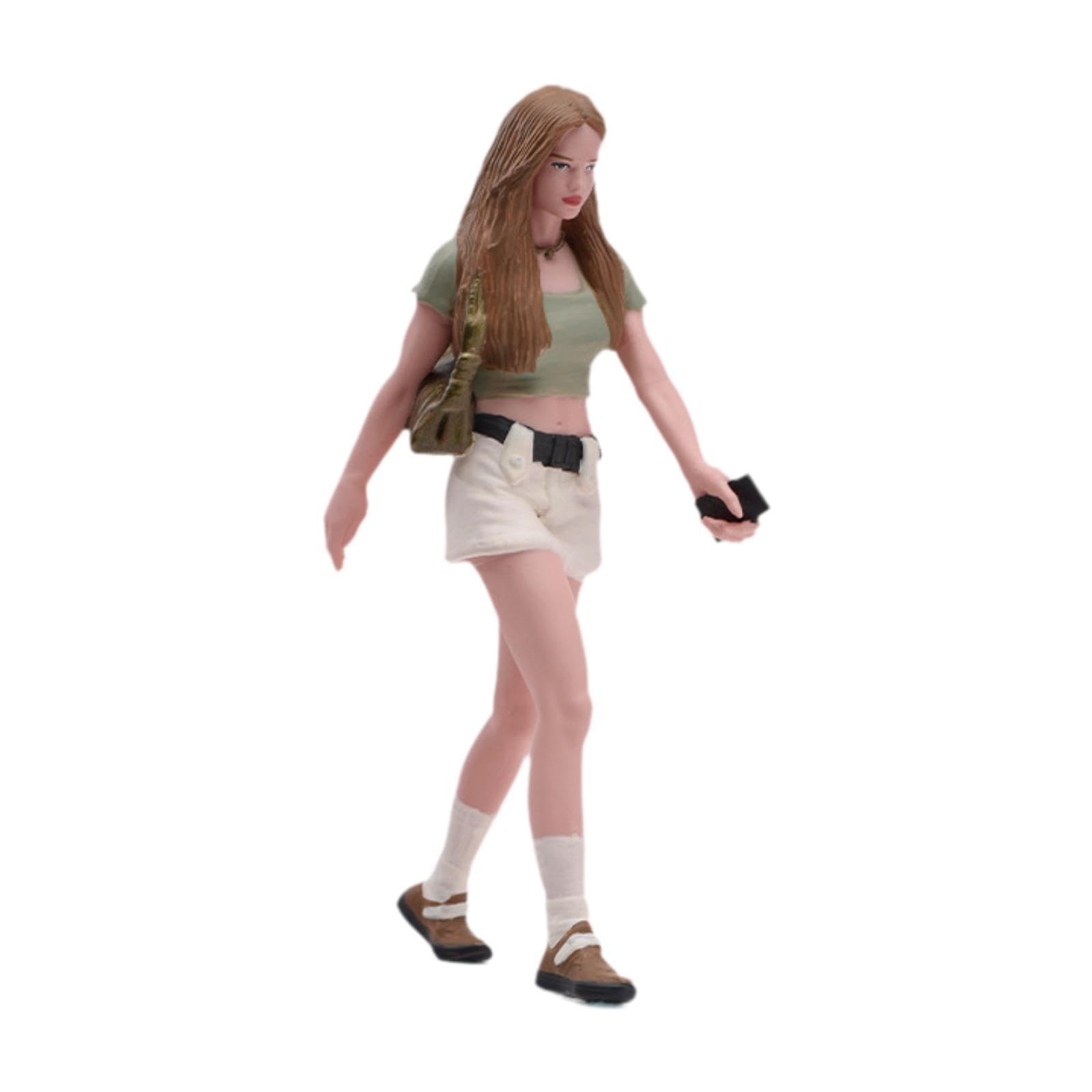 Figura Femenina 1/18 Milageto de Niña Caminando Pintada a Mano para Maquetas