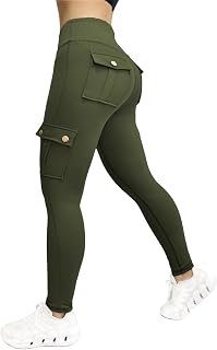 Workout Cargo Leggings for Women Hidden Scrunch Butt Lifting Leggings Compression High Waisted Gym Pants Yoga Pants
