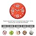 Indoor Big 3D Number Quartz Silent Non Ticking Wall Clock Quiet Sweep Movement Decorative Battery Operated 10 Inch Orange