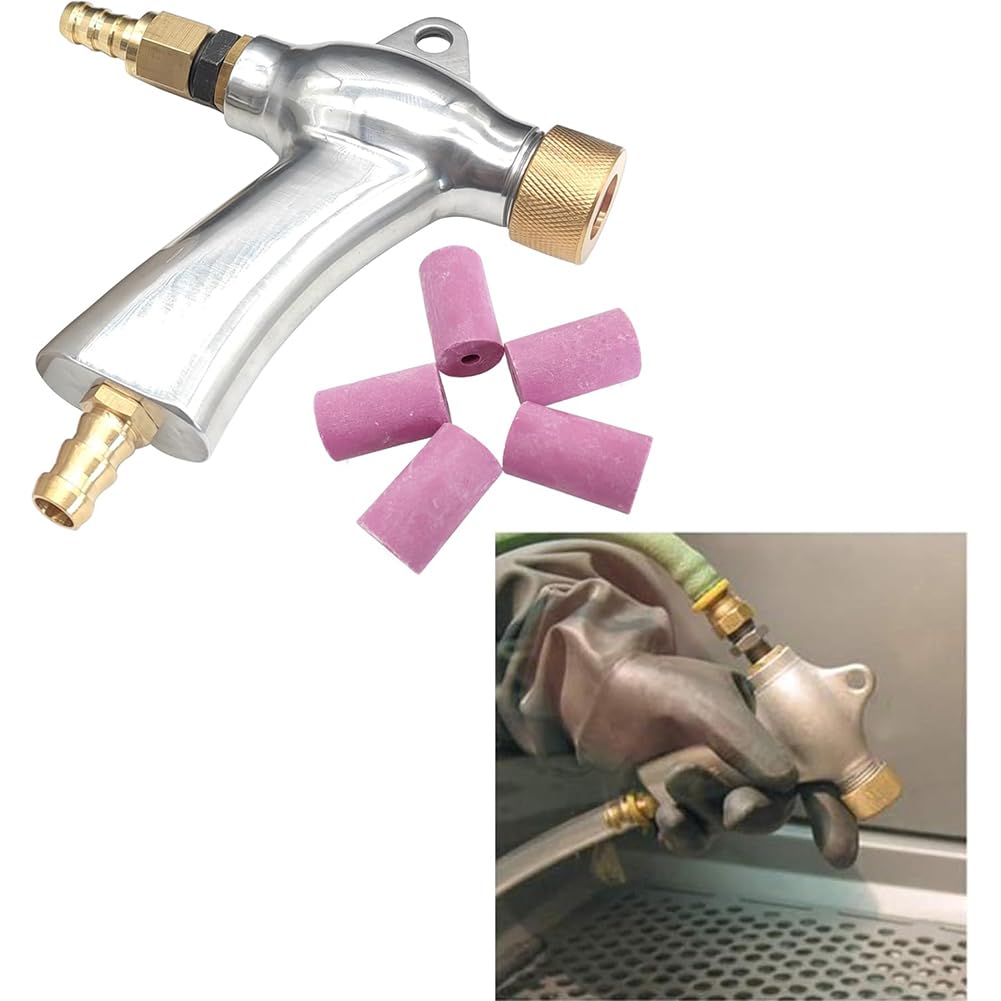 Zestaw pistoletu do piaskowania pneumatycznego z 5 dyszami ceramicznymi, narzędzie do piaskowania ze stopu aluminium do szafki