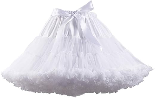Women's Elastic Waist Chiffon Petticoat Puffy Tutu Tulle Skirt Princess Ballet Dance Pettiskirts Underskirt