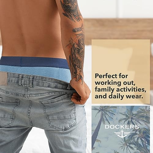 DOCKERS Mens Boxer Briefs Breathable Cotton Underwear for Men Pack of 54