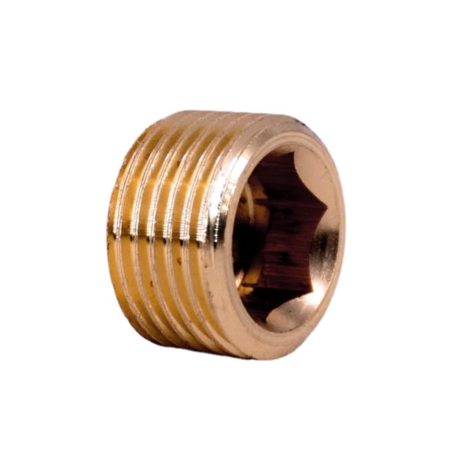 10pcs 1/4" NPT bspt End Cap Countersunk Interel Hex Socket Brass Pipe Fitting Water Gas Fuel(NPT) Brass Hose