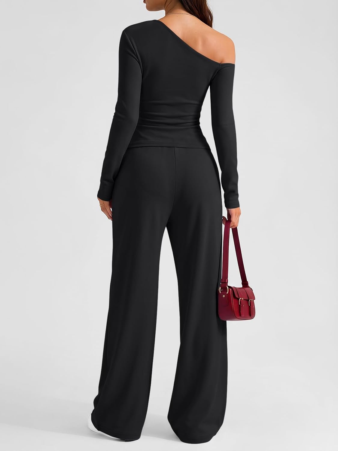 Trendy Queen Womens 2 Piece Off Shoulder Asymmetrical Matching Lounge Sets image 3