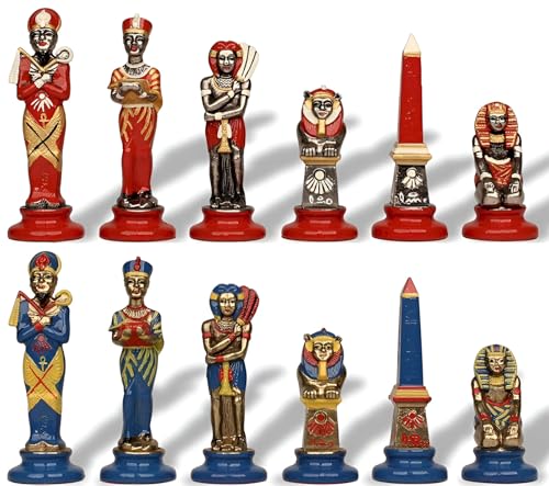 Pièces d'échecs égyptiennes en métal massif lourd pour échiquier moyen