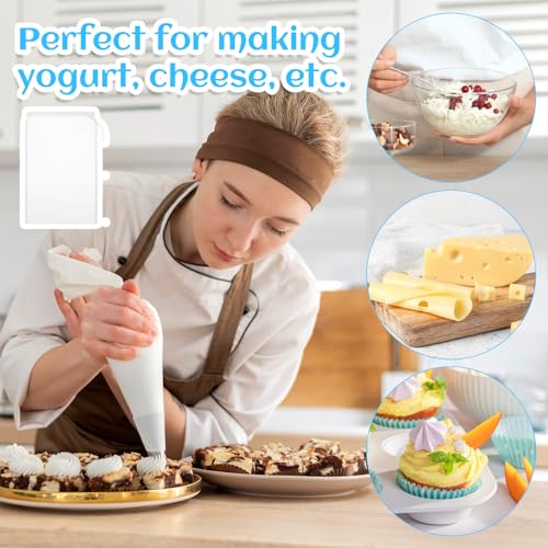 6 Stück Nylon Nussbeutel Passiertuch Wiederverwendbar Feinmaschiges Nussmilchbeutel Filterbeutel mit Kordelzug 30 x 20 cm für Käse Fruchtsaft Kaffee Gemüsesaft