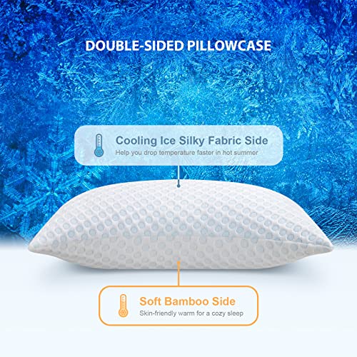 Side Sleeper Pillows For Neck And Shoulder Pain Relief Sleeping - Cooling Shredded Memory Foam Pillows King Size Set Of 2 Pack- Firm Or Soft Adjustable Curved Bed Pillows With Extra Memory Foam 20X36 #TOP2