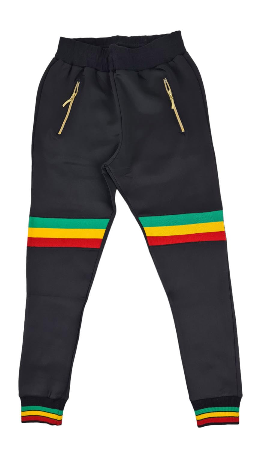 Time Is Money Urban Rastafari Rasta Lion Stripes Tuta da uomo, Nero, Oliva, Giallo, Rosso