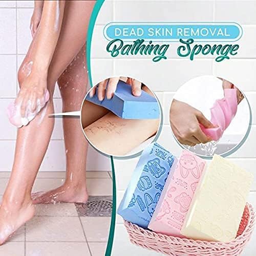 MANTHUMI Pack 2 Super Soft Bath Sponge Scrubber for Kids & Babies - Gentle Cleaning, Exfoliating, and Dead Skin Removal- Perfect for Men and Women (Multicolored) (square Bath Sponge) 4