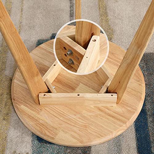 Table à manger ronde en bois massif table de cuisine moderne peu encombrant