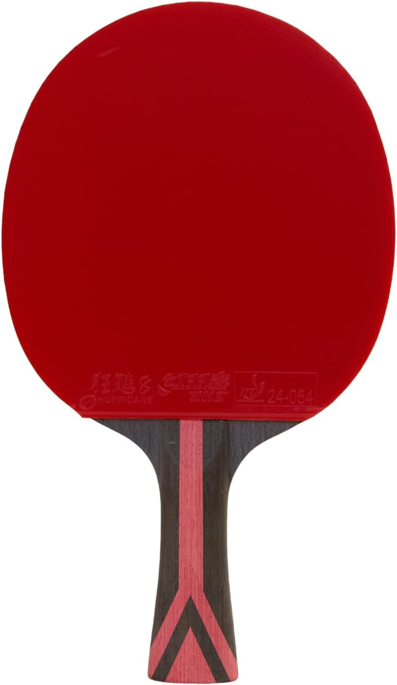 DHS Sports 8 Star Table Tennis Racket H8002 - Shakehand, ITTF Approved Paddle, Professional, 5 Ply Wood 2 Ply Carbon, Hurricane 3, Hurricane 8 Rubbers