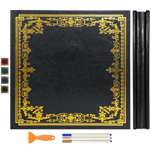 Vienrose Large Self Adhesive Photo Album, 13.19x12.8 Inch, 120 Pages, Black