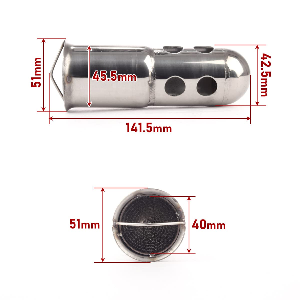 Amazon | バイク 汎用 外径51mm 砲弾 ロング 触媒型 マフラー インナー