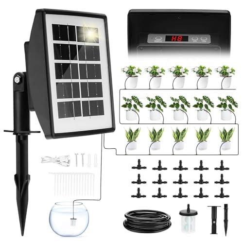 QUUREN Solar Drip Irrigation System Kit Automatic Solar and ...
