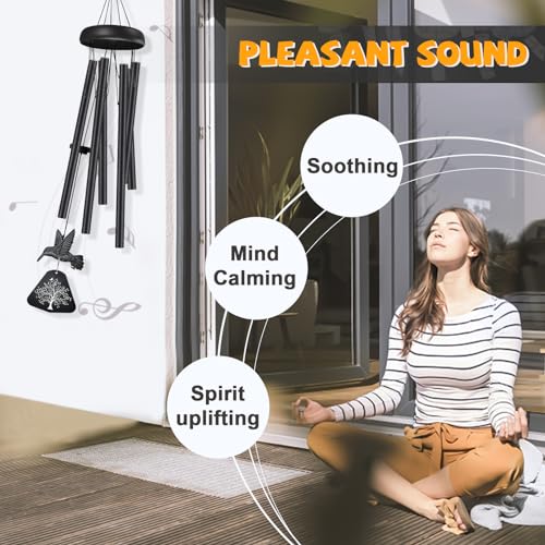 Image of Sympathy Wind Chimes for Outside Deep Tone, Memorial Wind Chimes for Loss of Loved One Prime, Bereavement Condolence Remembrance Funeral Gifts for Grieving Friends Loss of Mother Father