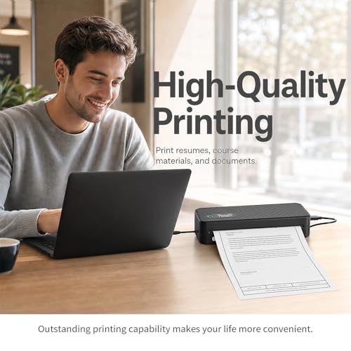 Image of Portable Thermal Printer and Thermal Printer Paper 25 Sheets * 2 Roll