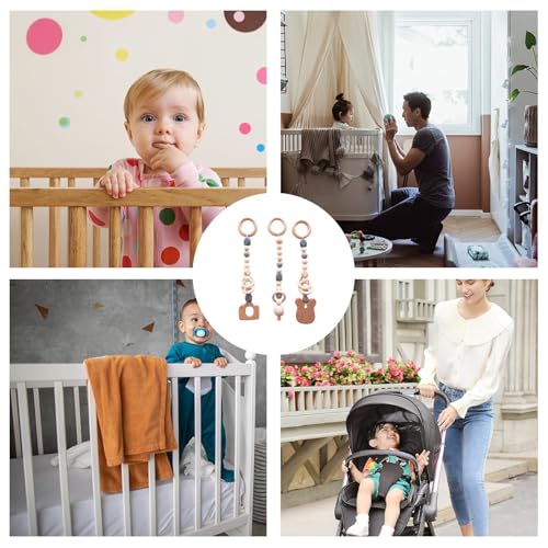 Trä Lek Gym Baby, Trä Lek Gym Småbarn,Boy Activity Pendel - Gym Hänge Leksaker Spjälsäng Leksak Baby Leksaker Leksaker Dekorationer Barn Gym leksak för Baby Rum Tillbehör - Image 5