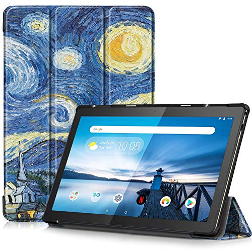 TTVie Funda para Lenovo Tab M10, Carcasa Ultra Delgado y Ligero con Cubierta de Soporte para Lenovo Tab M10 Tablet Pantalla de 10,1 Pulgadas HD Modelo 2018, Cielo Estrellado