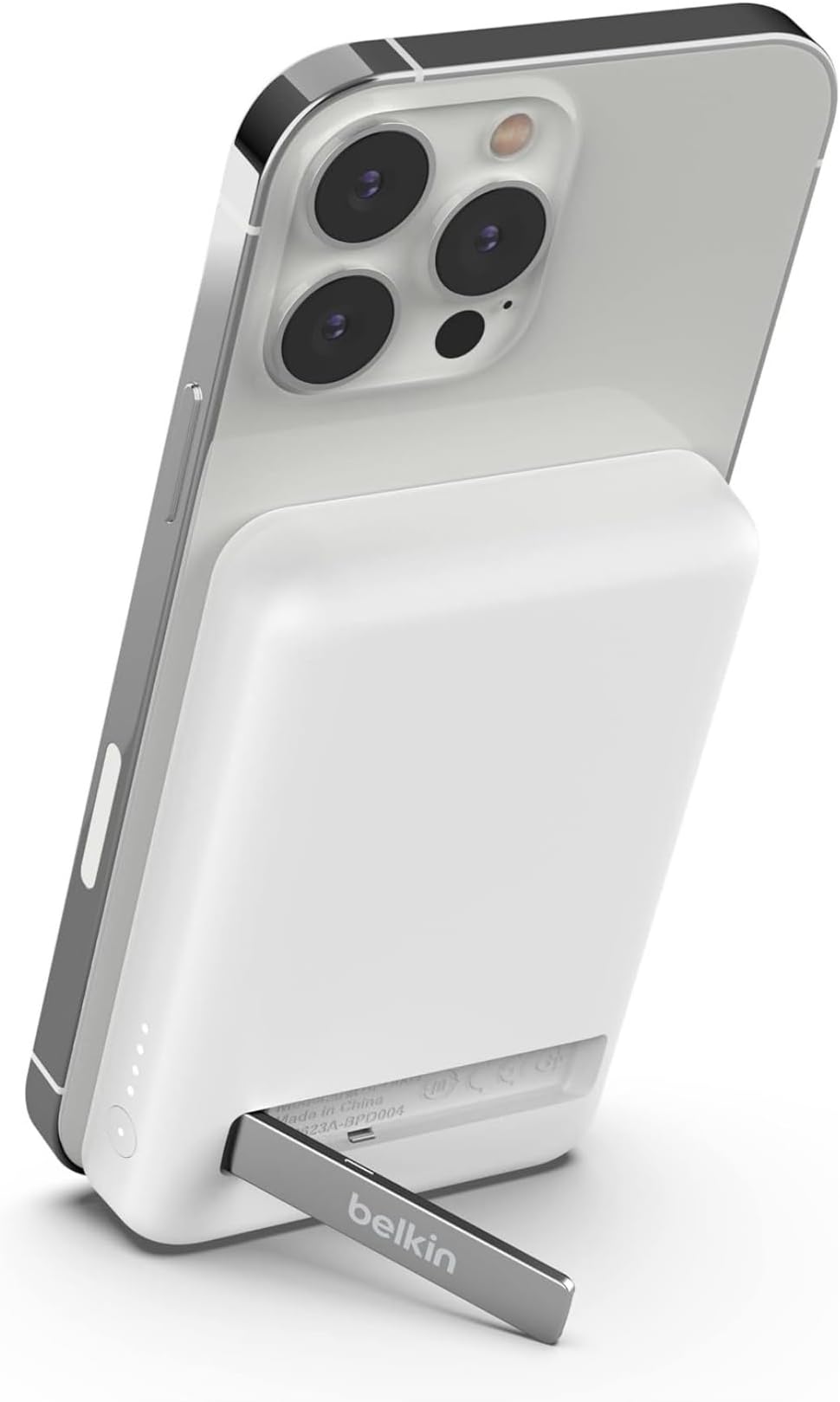 Belkin BPD004btWT Wireless Mobile Battery, VGP Gold Prize Winner, Magsafe Compatible, 5000 mAh (7.5 W), Compatible With iPhone 17, 16~12 Series, Pass-Through Charging Compatible, CCC 3C Compliant, PSE