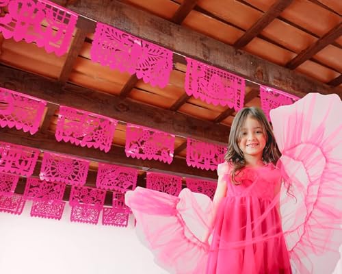 Picado Flags Pink Papel Picado