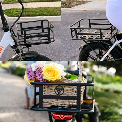 VITILAN U7 & U3 Large Front Basket and Rear Basket Ebike Bag Cargo Rack Hanging Bike Basket - Image 3