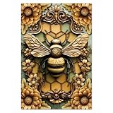 Facile à accrocher:notre décoration murale vintage en métal avec un motif intéressant et des couleurs vibrantes, livré avec 4 trou pré-percé, facile à accrocher au mur, porte d'entrée ou partout où vous avez besoin de décorer, Convertir un espace ordinaire en un lieu de rencontre charmant et amusant