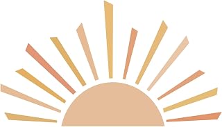 Large Half Sun Decor Nursery Wall Decal, 34"x59" Sunshine Stickers, Boho Wall Decals, Vinyl Peel and Stick Wall Stickers for Kids Bedroom Playroom Classroom Nursery Decor