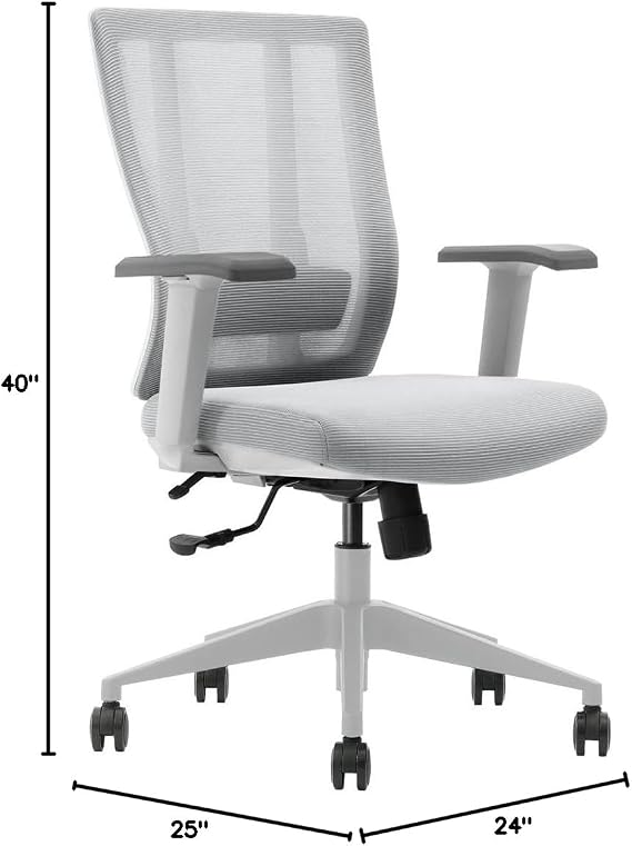 Bitchair Ergonomic Mesh Conference Room Chair - Adjustable Lumbar Support Computer Desk Chair with Height Adjustable Arms - Seat Depth Adjustable Executive Home Office Chair - (Gray) (Pack of 6)
