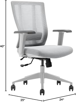 Bitchair Ergonomic Mesh Conference Room Chair - Adjustable Lumbar Support Computer Desk Chair with Height Adjustable Arms - Seat Depth Adjustable Executive Home Office Chair - (Gray) (Pack of 6)
