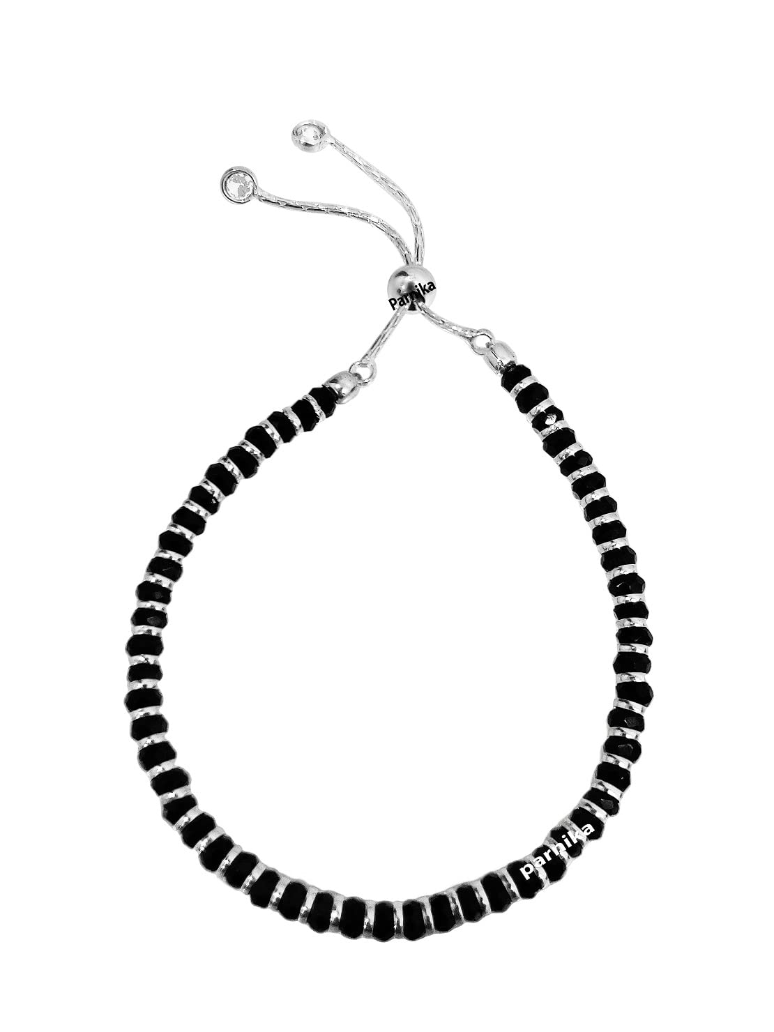 Parnika (Formerly MJ 925 Trendy Black Crystals Beads Nazariya Silver Bracelet in Pure 92.5 Sterling Silver | With Certificate of Authenticity | Gift For Girls n Women | (B09661GWC2) Amazon Price History, Amazon Price Tracker