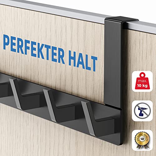 Dohomai Türgarderobe mit 6 Haken - Türhaken Zum Einhängen - Kleiderhaken Tür für Badezimmer Türhakenleiste Moderne Türhänger - Handtuchhalter Tür Bad - Jackenhalter Tür