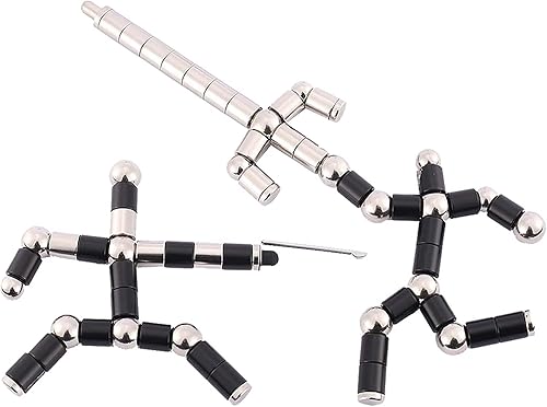 Miniatura 5 de Bolígrafo magnético de metal para ansiedad, juguete de descompresión para aliviar el estrés, construir varias formas, multifuncional, imán Rojo